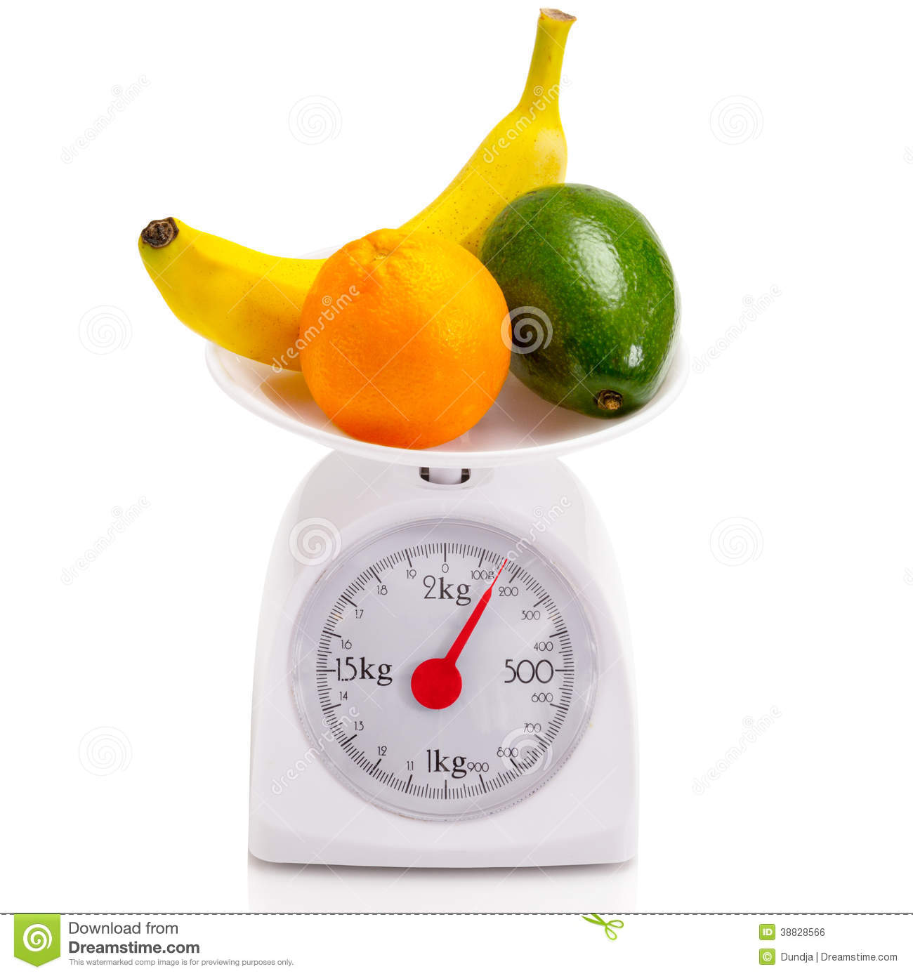 Healthy Food On Balance Scale Stock Photo   Image  38828566