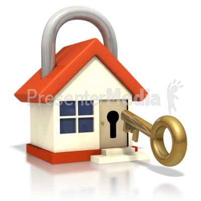 House Lock Key Insert Door Presentation Clipart