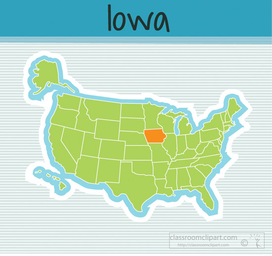Iowa   Us Map State Iowa Square Clipart Image   Classroom Clipart