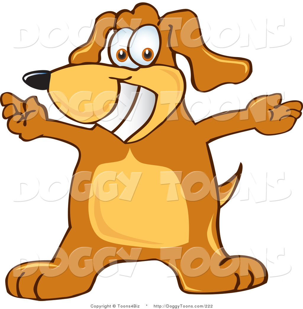 Larger Preview  Doggy Clipart Of A Happy And Smiling Brown Dog Mascot    