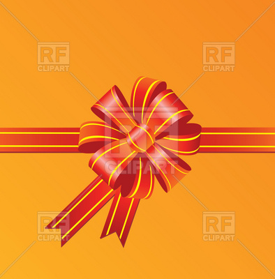 Red Bow On Orange Background Design Elements Download Royalty Free