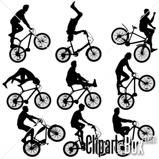 Related Acrobat Bike Rider Set Cliparts  
