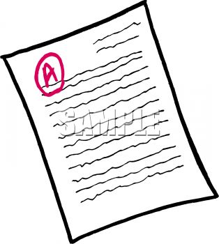Royalty Free Clipart Image  Graded School Paper With An A