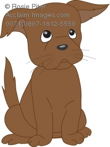 Stock Clipart Illustration Of A Little Brown Puppy With Sad Eyes