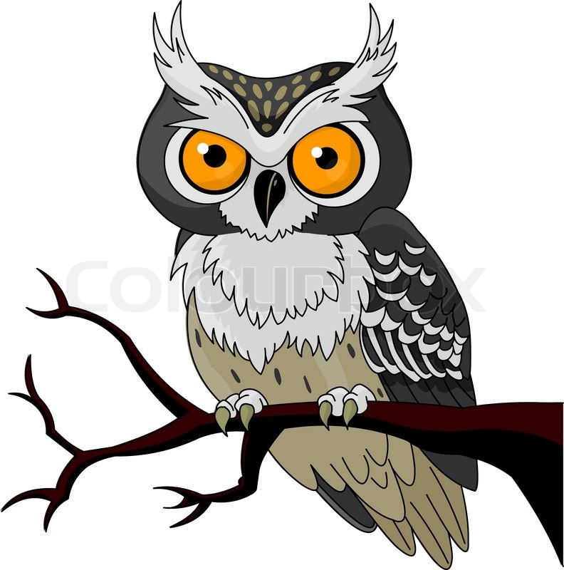 Stock Vector Of  Owl Sitting Upon A Tree Branch