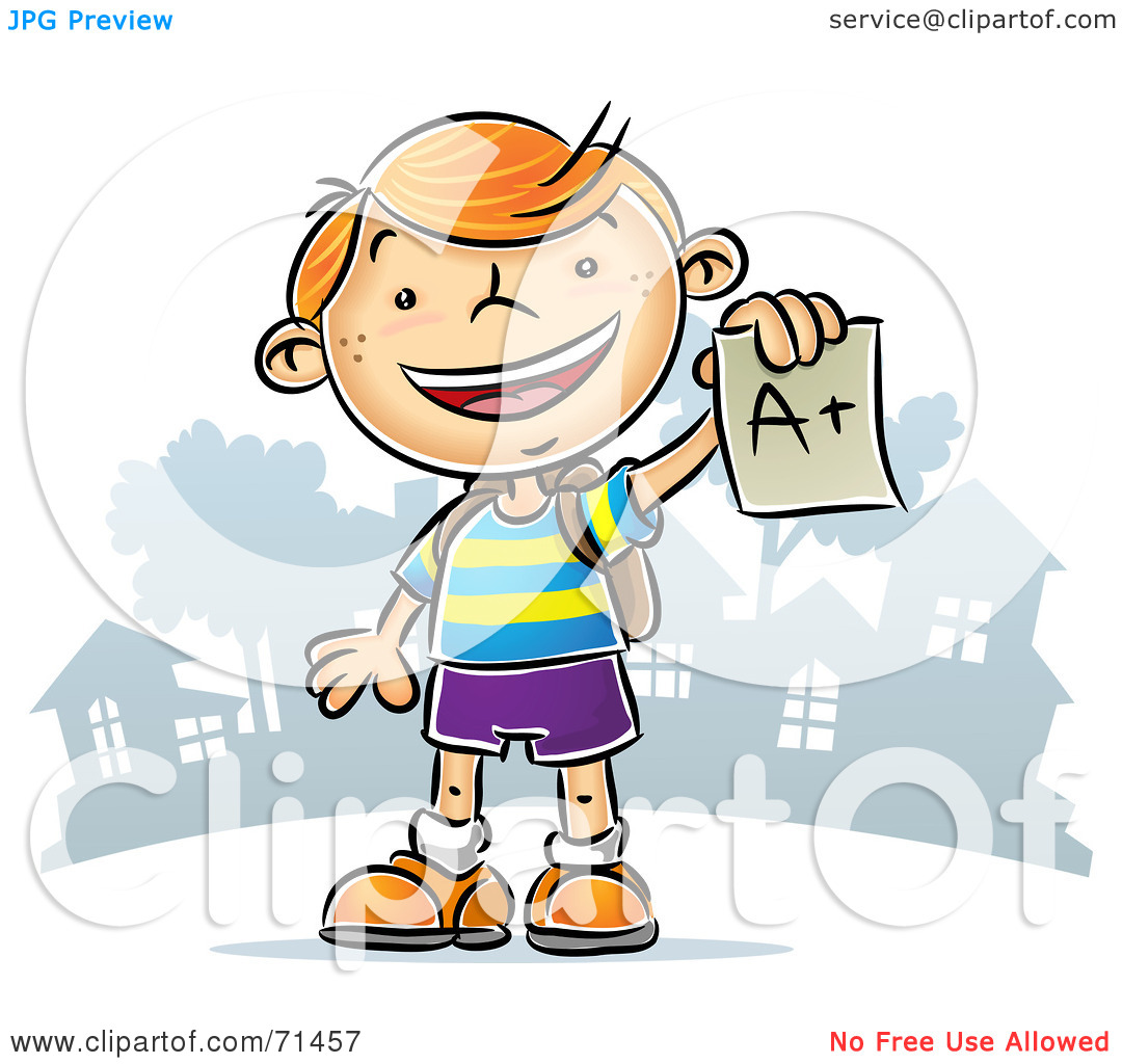Student With Graded Paper Clipart