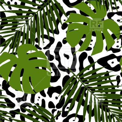 Tropical Leaves And Animal Skin Seamless Pattern 98879 Backgrounds    