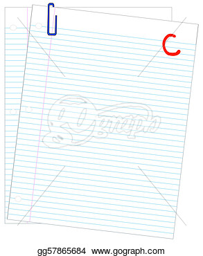 Two Sheets Of Lined Paper Graded With A C   Clipart Gg57865684