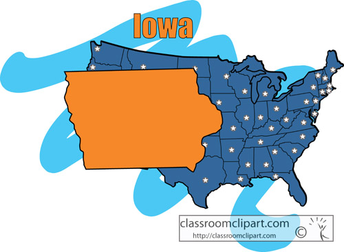 Us State Maps   Iowa State Color Map   Classroom Clipart