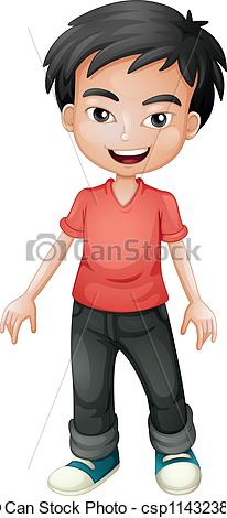 Vector Of Asian Boy   Illustration Of A Boy On A White Background