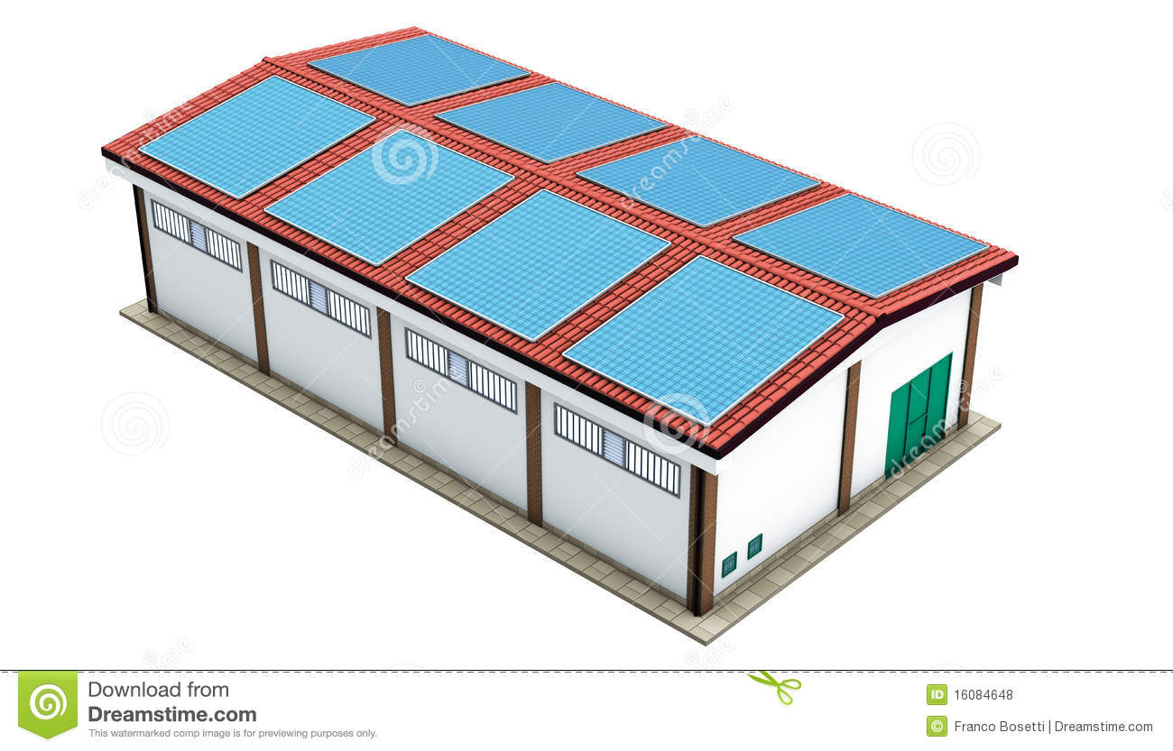 Warehouse Clipart Industrial Warehouse Solar Panels 16084648 Jpg