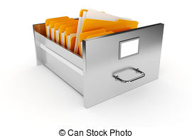 3d File Cabinet On White Background Stock Illustrations