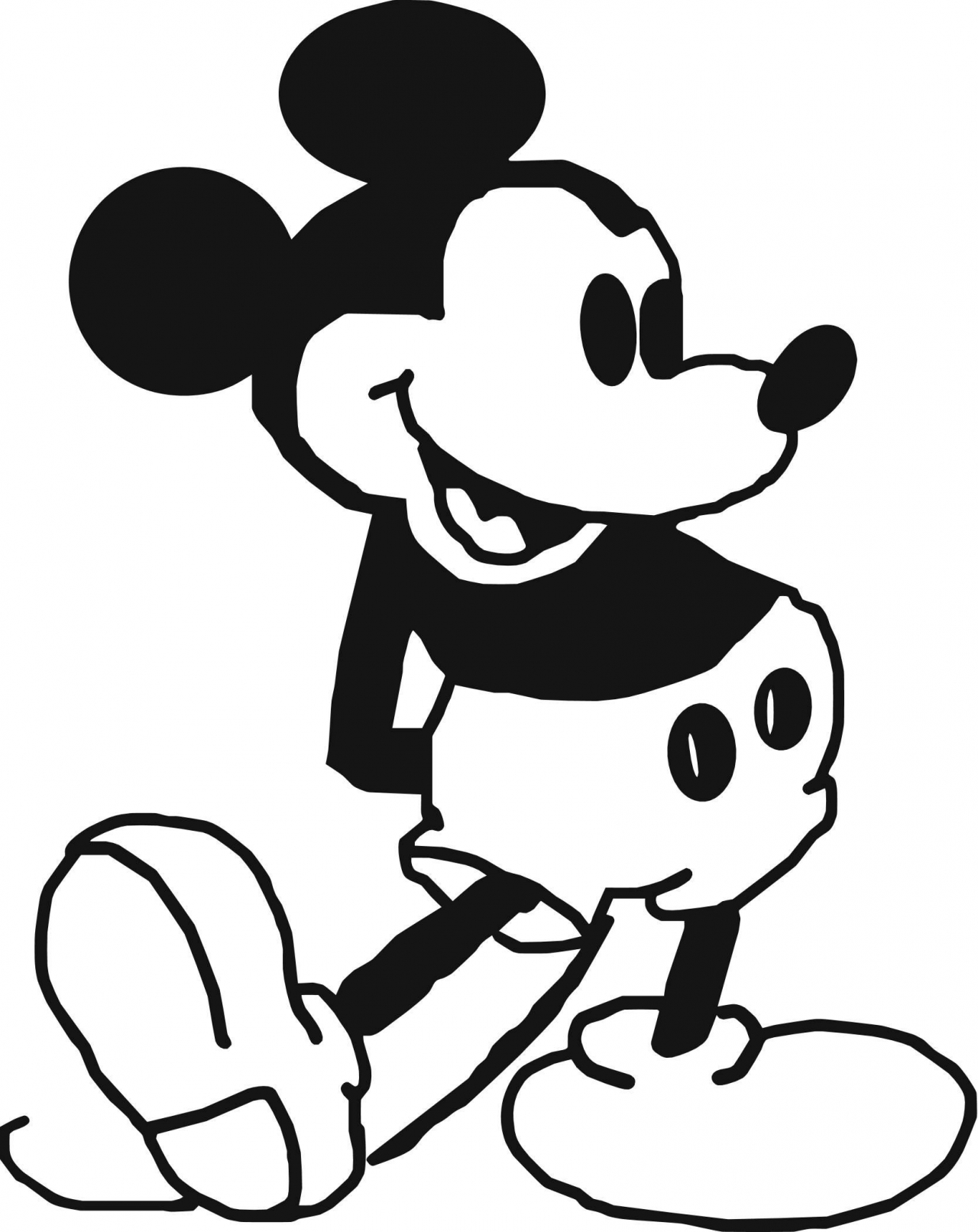 Black And White Mickey Mouse Cartoons   Clipart Best