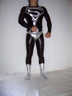 Black Suit Superman Costume Black Shiny Superman Costume