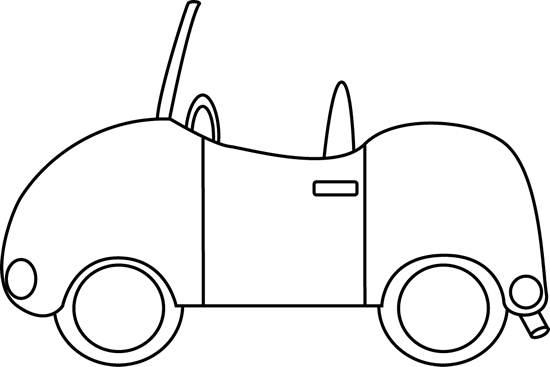 Car Clip Art Image   Black And White Outline Of A Convertible Car