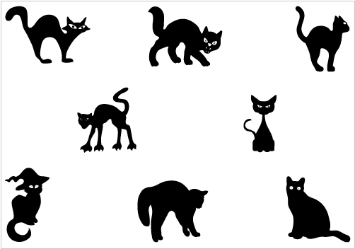 Cat Silhouette Vector Graphics Category  Halloween Vector Graphics