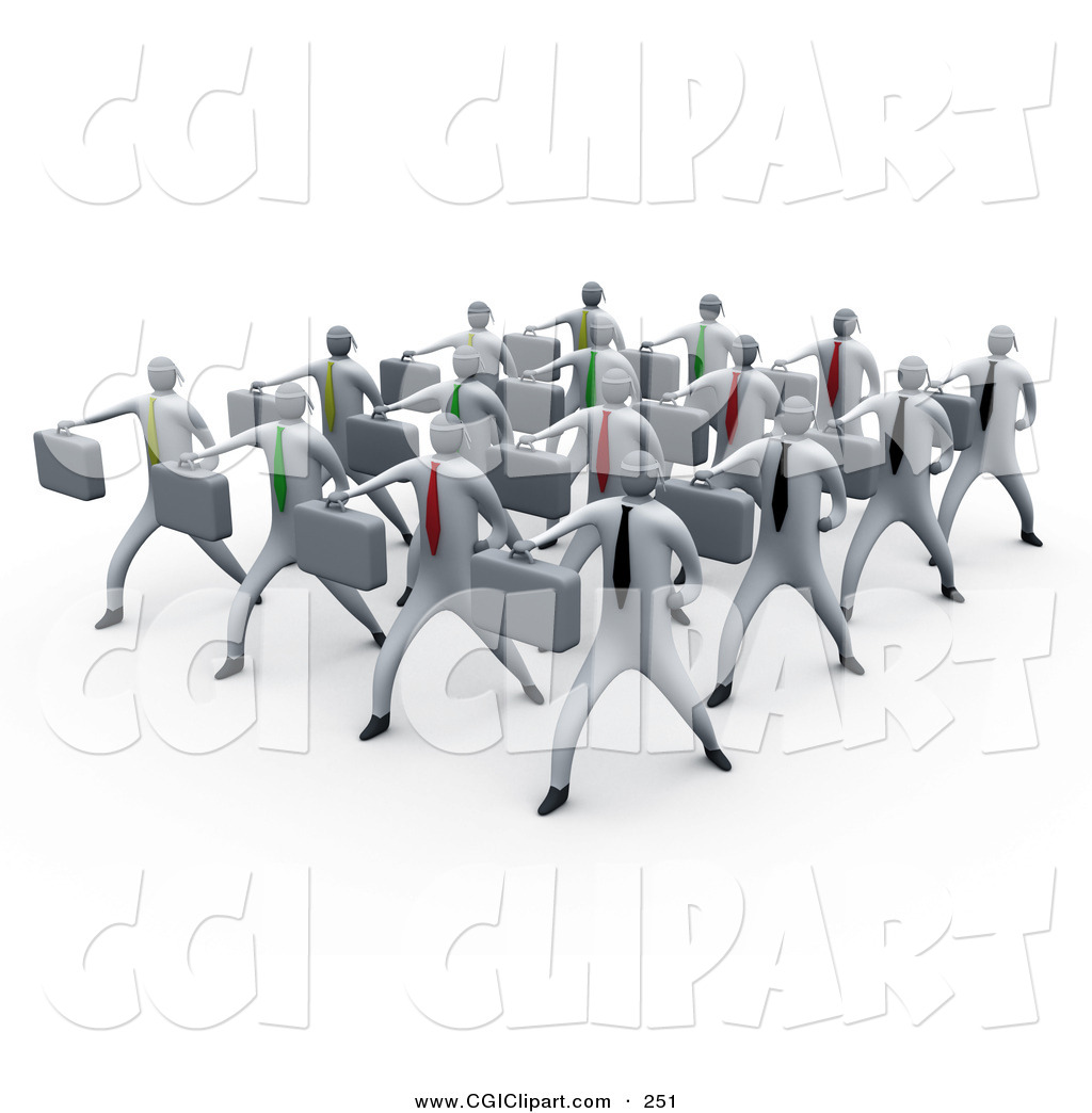 Clip Art Of A Group Of Happy 3d Business People Doing Training In A