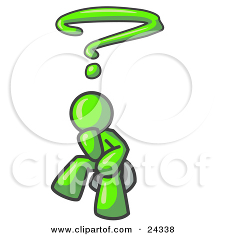 Clipart Illustration Of A Confused Lime Green Business Man With A