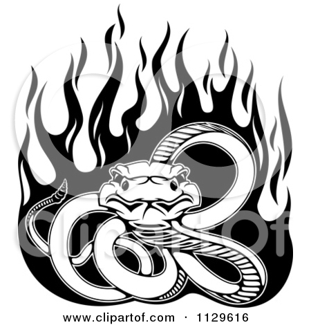 Clipart Of A Black And White Snake   Royalty Free Vector Illustration