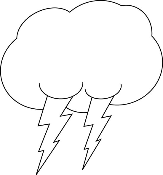 Cloud Clipart Black And White Black White Lightning Cloud Png