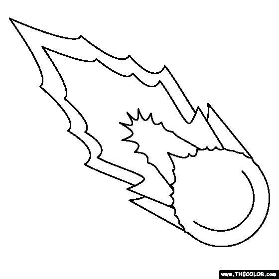 Comet Coloring Page   Meteor Asteroid
