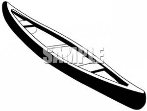 Common Canoe In Black And White   Royalty Free Clipart Picture