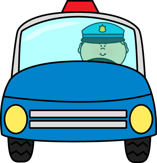 Driving Police Car Clip Art   Police Officer Driving A Blue Police Car