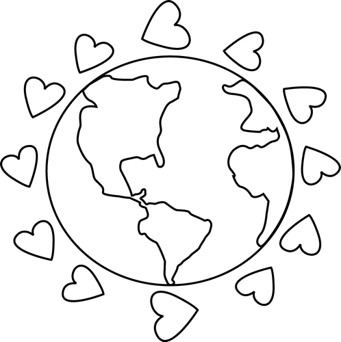 Earth Clipart Black And White Love The Earth Black White Png