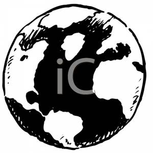 Earth Science Clipart Black And White Black And White Planet Earth