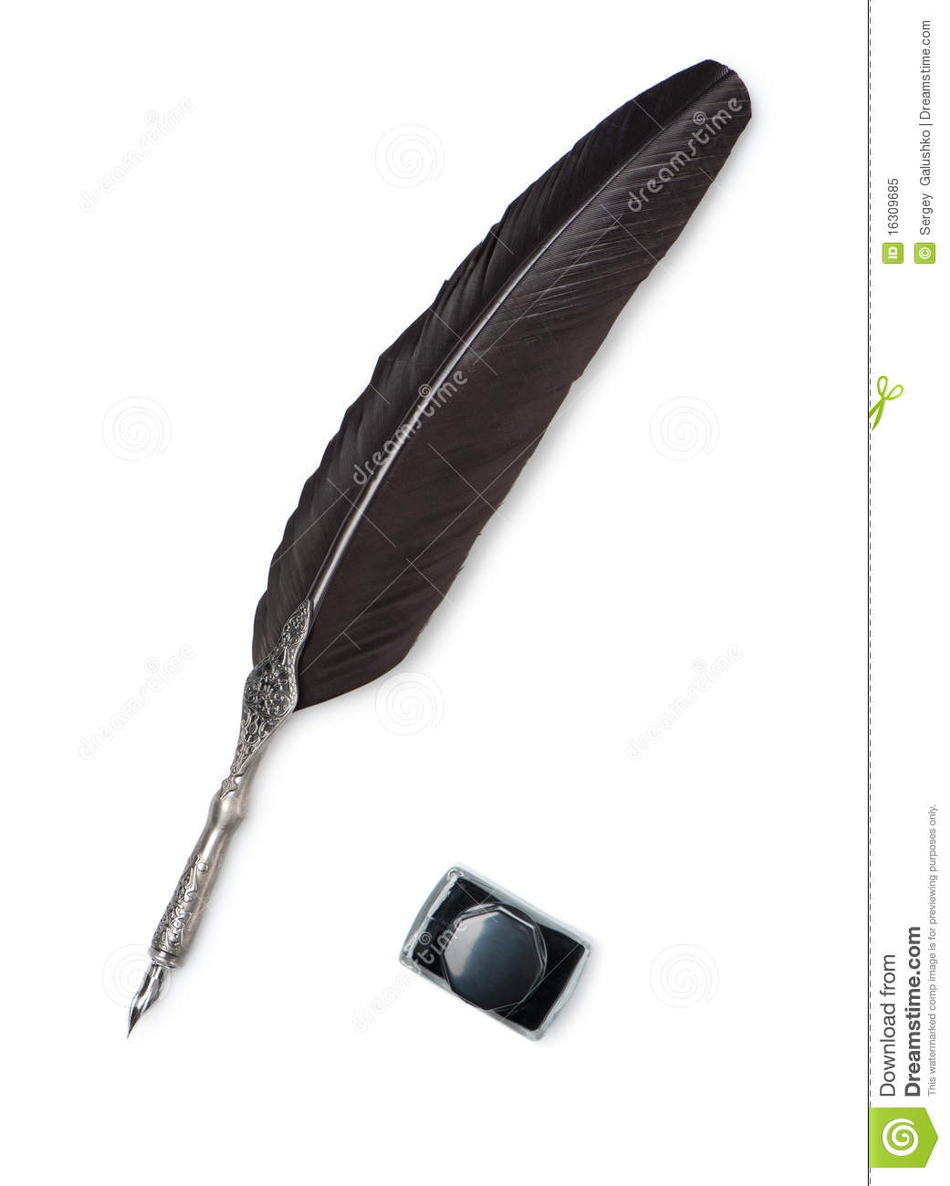 Feather Quill And Inkwell Royalty Free Stock Photo   Image  16309685