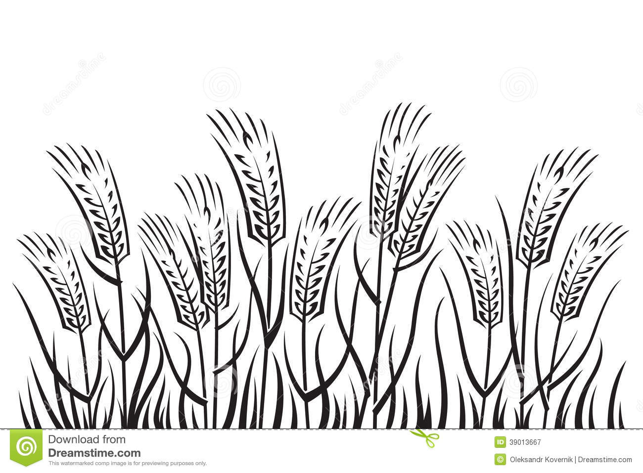 Field Of Wheat Stock Vector   Image  39013667