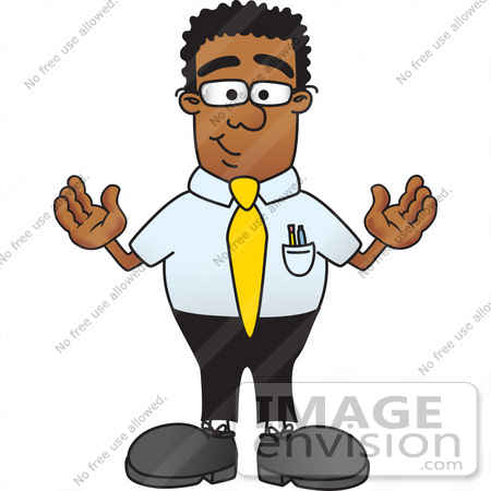 Free Cartoon Styled Clip Art Graphic Of A Geeky African American