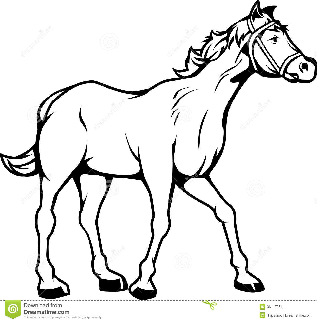 Horse Clipart Black And White Horse Black White Illustration Design