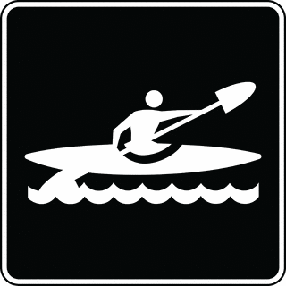 Kayak Black And White   Clipart Etc