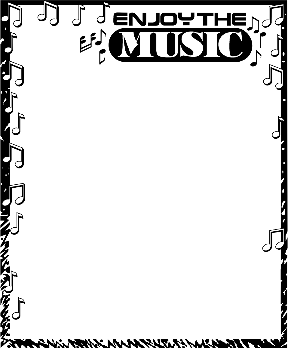 Music Border   Free Stock Photo   Illustration Of A Blank Music Frame