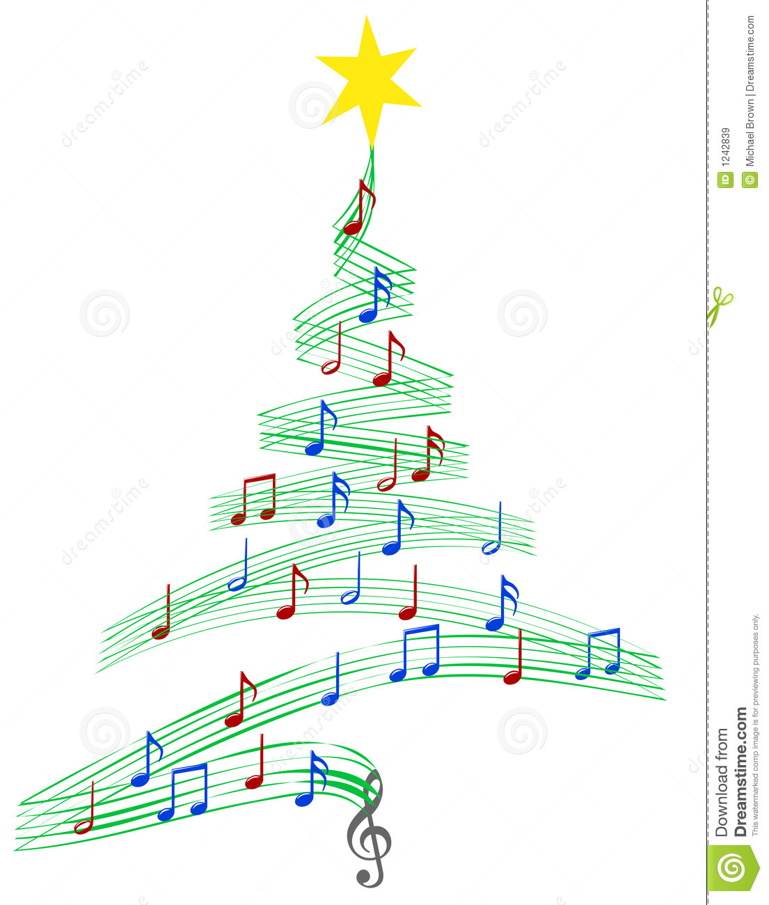 Musical Notes Symbolizing Christmas Carols And Other Christmas Music