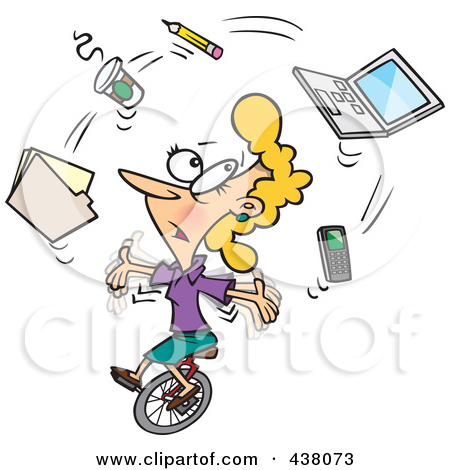 Poster Art Print  Busy Multi Tasking Assistant Secretary Woman Typing
