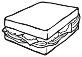 Snack Clipart Black And White 16004917 Sandwich Jpg