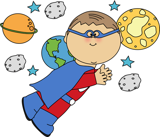 Superhero Boy Flying In Space Clip Art   Superhero Boy Flying Image