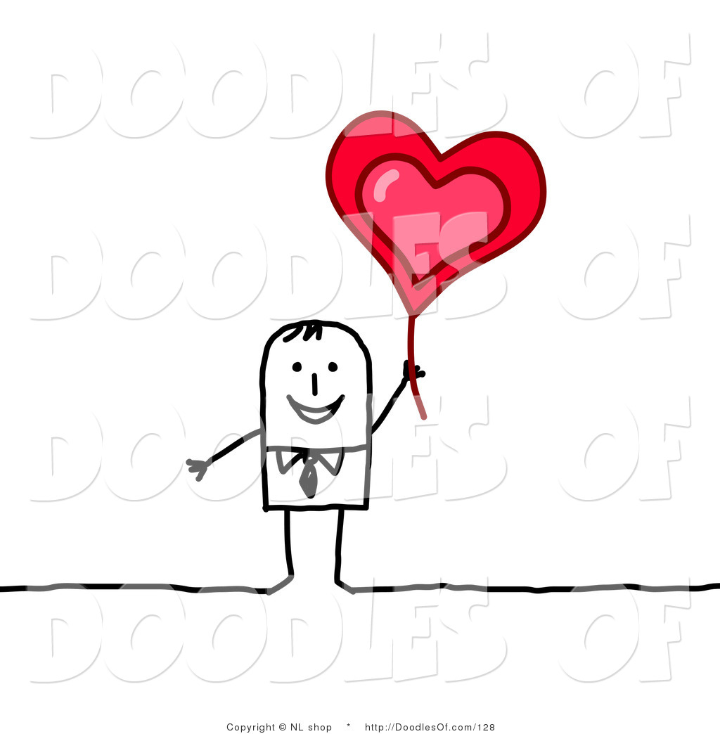 Vector Clipart Of A Happy Stick Figure Person Business Man Holding Up
