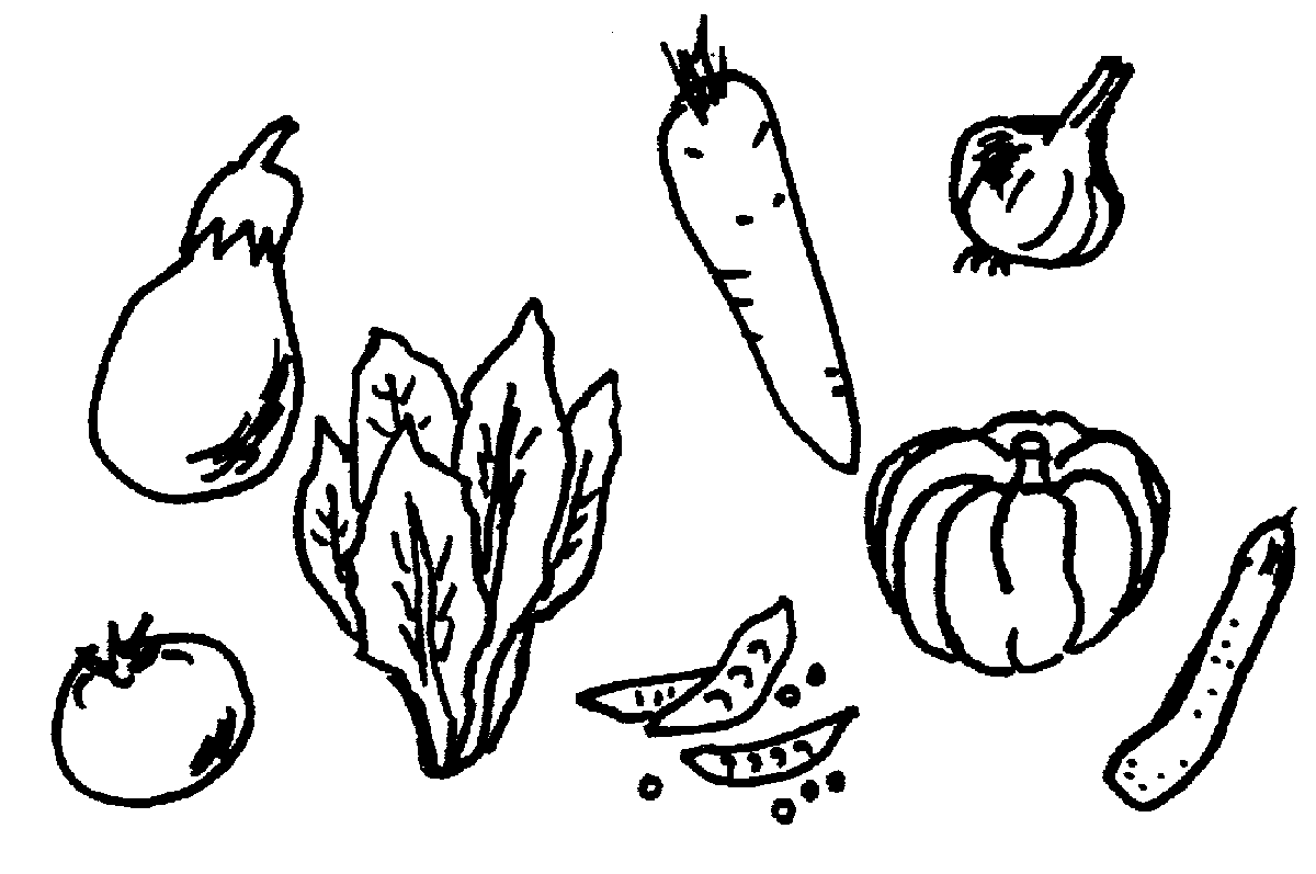  Vegetable Clipart Black And White Fruit And Vegetables Clipart Black    