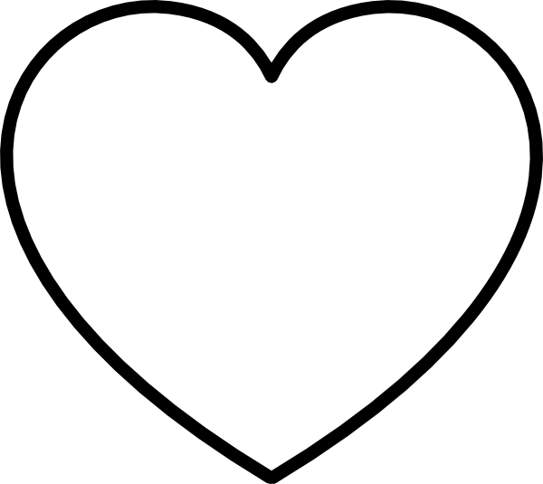 White Heart With Black Outline Clip Art At Clker Com   Vector Clip Art