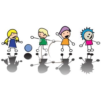 0511 1002 1005 3729 Stick Kids Playing Together Clipart Image