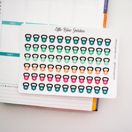 66 Kettlebell Planner Stickers   Customize Color