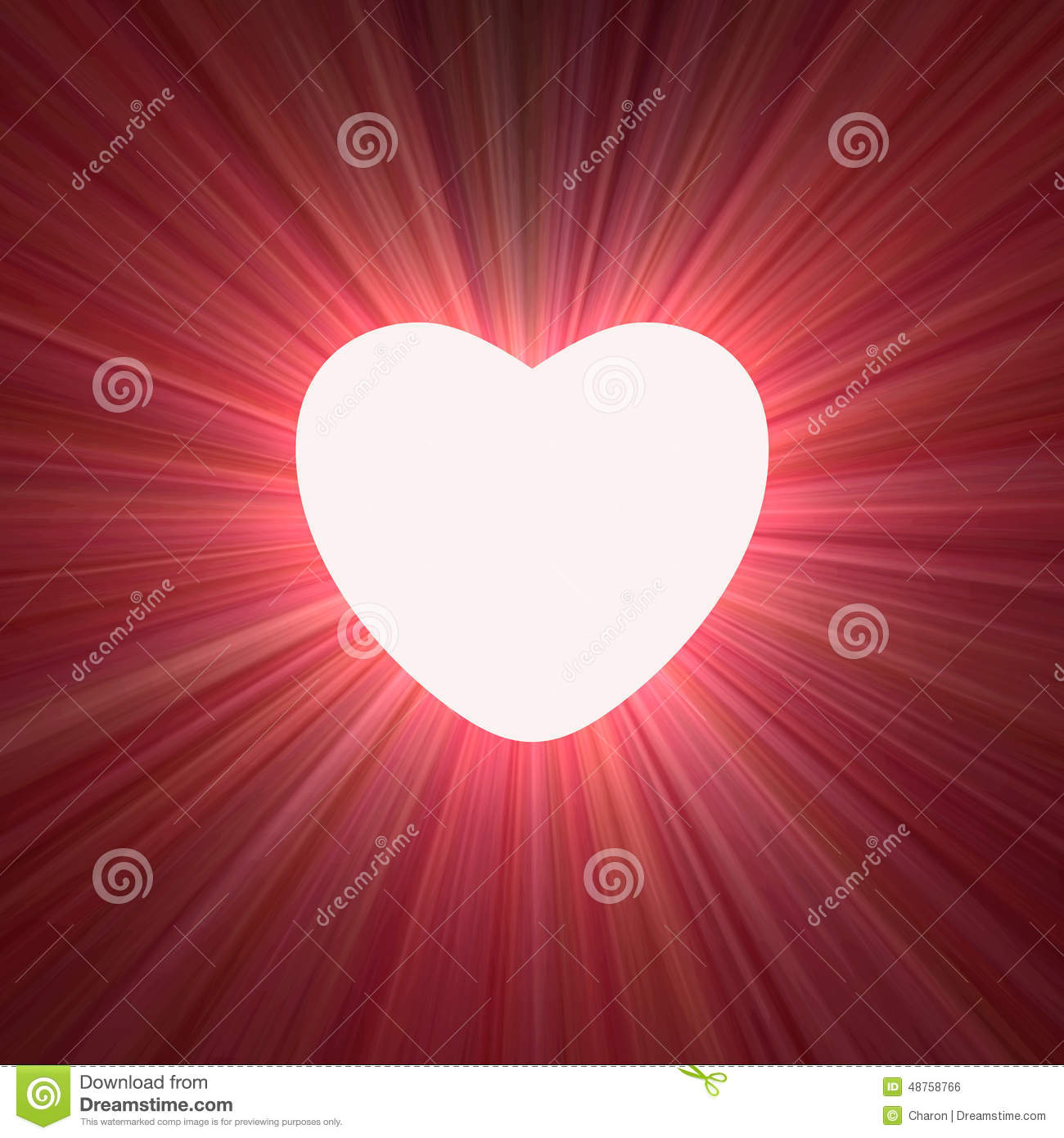 Bright Heart With Joyful Light Beams And Powerful Halo  Valentine And