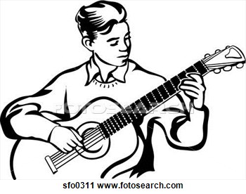 Clipart   A Young Man Playing A Guitar  Fotosearch   Search Clip Art    