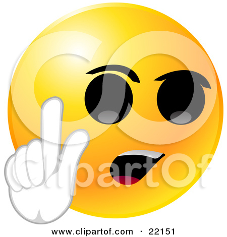 Clipart Illustration Of A Yellow Emoticon Face With Big Black Eyes And