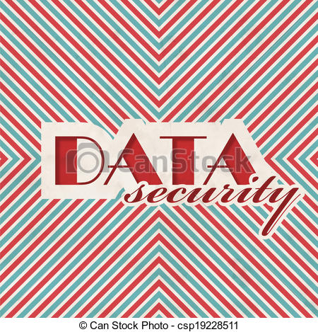 Clipart Of Data Security Concept On Striped Background   Data Security