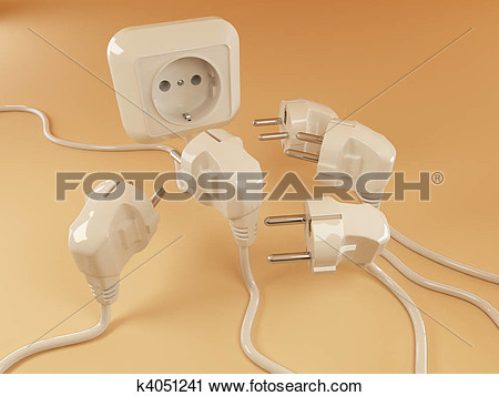 Clipart   Plugs And Socket  Fotosearch   Search Clip Art Illustration