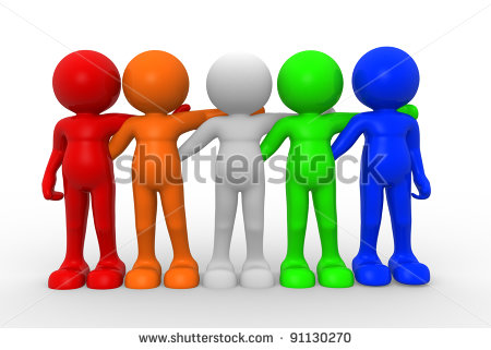 Different Nationalities  Friends Together   3d Render   Stock Photo
